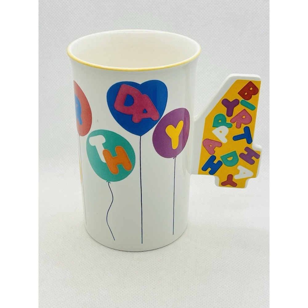 Mikasa Count To Four Birthday Mug 12 oz. Balloons Fourth Bday Child Youth Cup - Picture 2 of 5